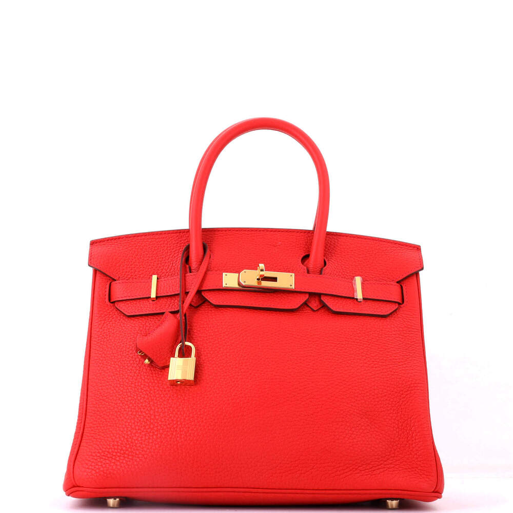 Hermes Birkin 30 Red Togo with Gold Hardware